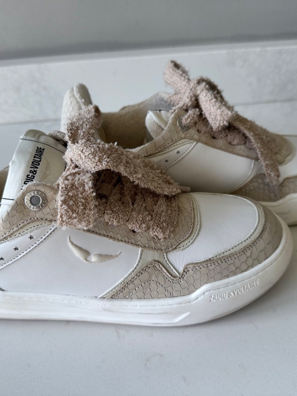 NIB | Zadig & Voltaire | Women's Low-Top Wings Sneakers with snakeskin details - Picture 10 of 14